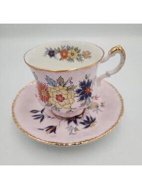 Paragon  Oriental Series Sung  Tea Cup and Saucer Handpainted Artist Initials